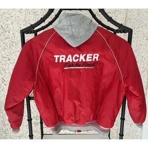 King Louie Tracker Boats Vintage Jacket Bomber Hoodie Fish the Finet Made in USA